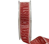 25mm MERRY CHRISTMAS TAPE-Red/Red