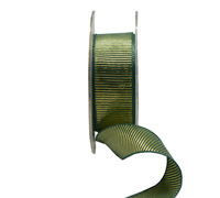25mm RIBBED METALLIC-Sage-Gold