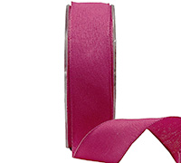 25mm WIRE-EDGED LINEN LOOK-Fuschia