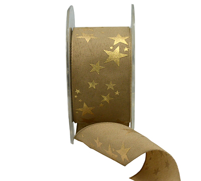 38mm METALLIC STARS-Natural-Gold