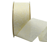 38mm PRINTED FLOWER WEAVE-Cream-White