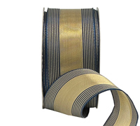 38mm WIRE-EDGED METALLIC SATIN MESH-Navy-Gold