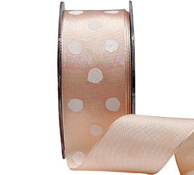 38mm WIRE-EDGED with WHITE SPOTS-Peach