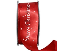 38mm CHRISTMAS TEXT-Red-White