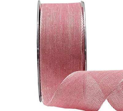 40mm WIRE-EDGED NATURAL WEAVE-Rich Pink