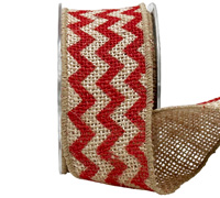 50mm CHEVRON PATTERN JUTE-Red