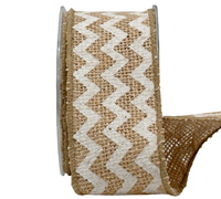 50mm CHEVRON PATTERN JUTE-White