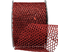 63mm  GLITTER MESH-Metallic Red