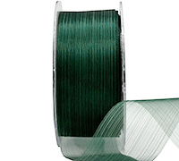 38mm CUT-EDGED ORGANZA with THREAD-Hunter Green