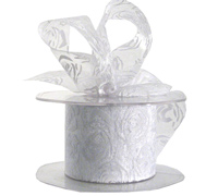 50mm CUT-EDGED ORGANZA ROSE-White