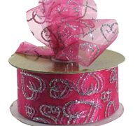 38mm CUT-EDGED GLITTER HEART-Hot Pink