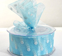 38mm SHEER with DOTS-Pale Blue