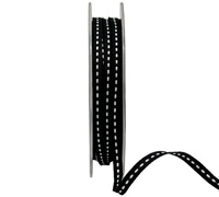 05mm GROSGRAIN STITCH-Black-White