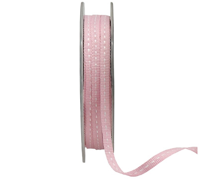 05mm GROSGRAIN STITCH-Pink-White