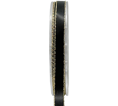 P'SATIN with METTALLIC EDGE-Black-Gold