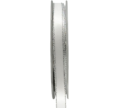 P'SATIN with METALLIC EDGE-White-Silver