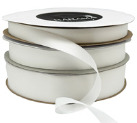 DOUBLE SIDED BULK SATIN 100mts-White