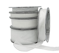 SHEER with METALLIC EDGE-White-Silver