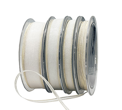 SHEER with METALLIC EDGE-White-Gold