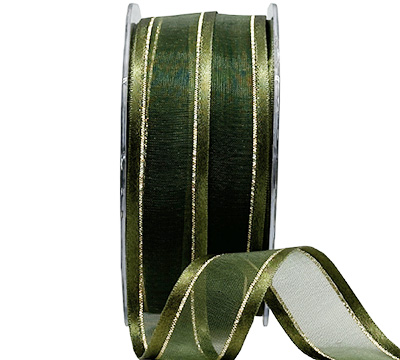 SATIN EDGE SHEER with THREAD-Hunter Green-Gold