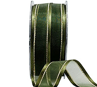 SATIN EDGE SHEER with THREAD-Hunter Green-Gold