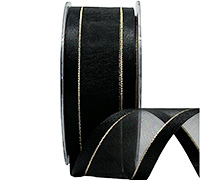 SATIN EDGE SHEER with THREAD-Black-Gold