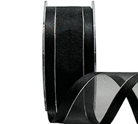SATIN EDGE SHEER with THREAD-Black-Silver