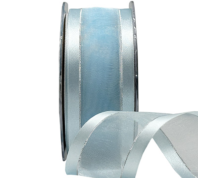 SATIN EDGE SHEER with THREAD-Pale Blue-Silver