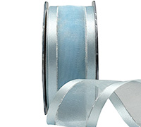SATIN EDGE SHEER with THREAD-Pale Blue-Silver