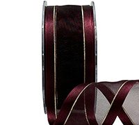 SATIN EDGE SHEER with THREAD-Burgundy-Gold