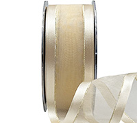SATIN EDGE SHEER with THREAD-Cream-Gold