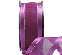 SATIN EDGE SHEER with THREAD-Fuchsia-Silver