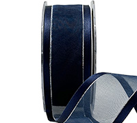 SATIN EDGE SHEER with THREAD-Navy-Silver