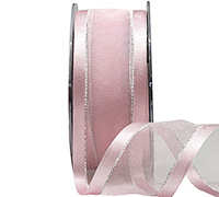 SATIN EDGE SHEER with THREAD-Pale Pink-Silver