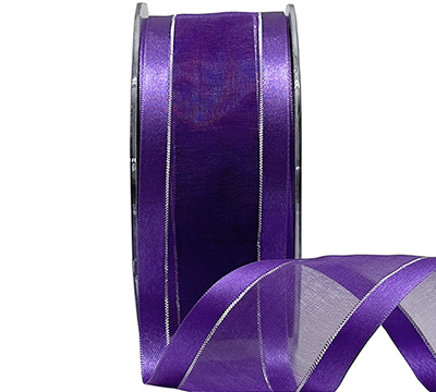 SATIN EDGE SHEER with THREAD-Violet-Silver