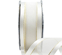 SATIN EDGE SHEER with THREAD-White-Gold