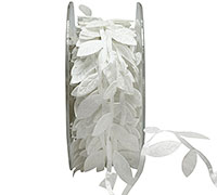 30mm SATIN LEAVES-Bridal White