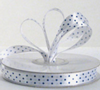 10mm SATIN PRINTED FINE DOTS-White