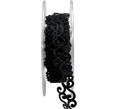 20mm ADHESIVE FILIGREE-Black