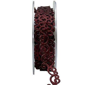 20mm ADHESIVE FILIGREE-Burgundy