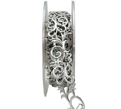 20mm ADHESIVE FLEUR DE LIS-Silver