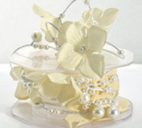 1mm WIRED FLOWER and BEAD TRIM-Ivory