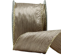 63mm WIRE-EDGED CRUSHED CREPE-Taupe