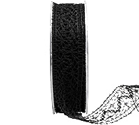 25mm WIRE-EDGED ELEGANT LACE-Black