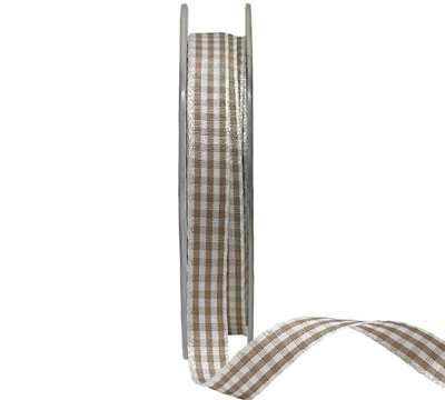 10mm WOVEN GINGHAM-Taupe