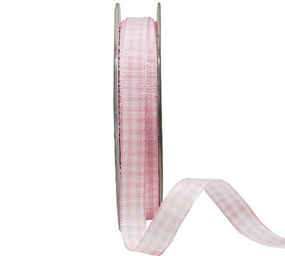 10mm WOVEN GINGHAM-Pale Pink