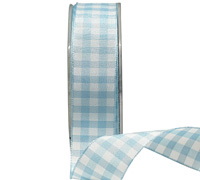 22mm WOVEN GINGHAM-Pale Blue