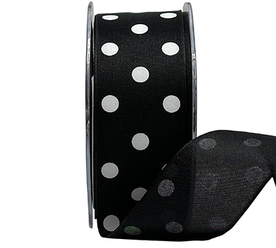 38mm WIRE-EDGED SOLID SPOTS-Black-White