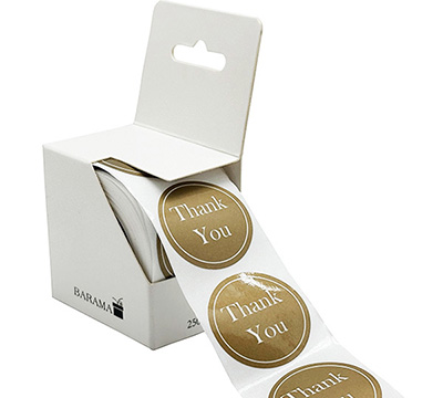 STICKER SEAL THANK YOU-Gold Circle