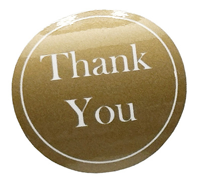 STICKER SEAL THANK YOU-Gold Circle #2